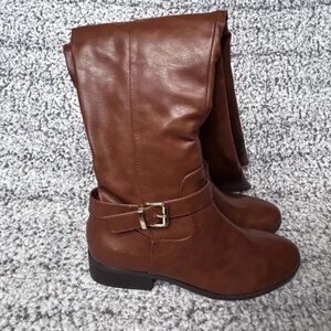 Style & Co. Brown Fold-Over Riding Boots with Buckle